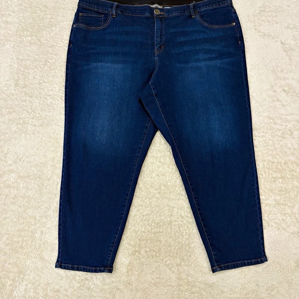 CJ Banks Signature Slimming Jeans Women 24W Dark Wash Stretch Tapered Plus Size